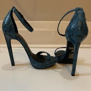 Jeffrey Campbell Blue Snakeskin Heels